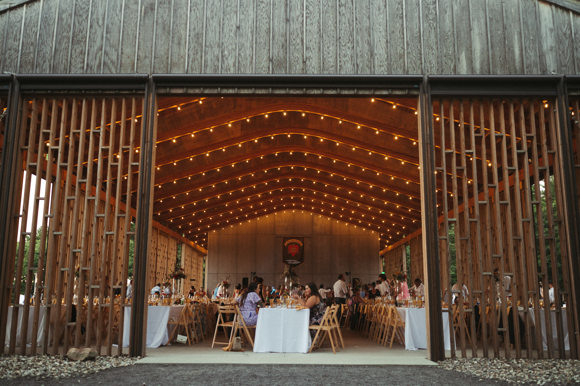 Wedding reception at Gather Greene, Upstate new york barn wedding venue